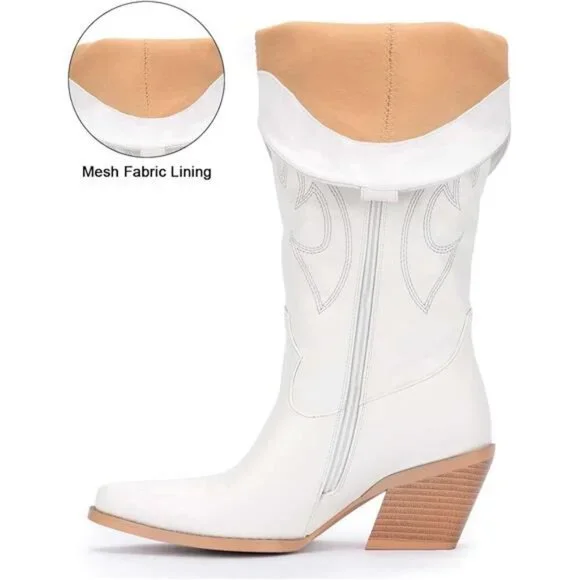 NEW Western Cowboy Boots for Women - Knee High Wide Calf Cowgirl Boots - Picture 5 of 6